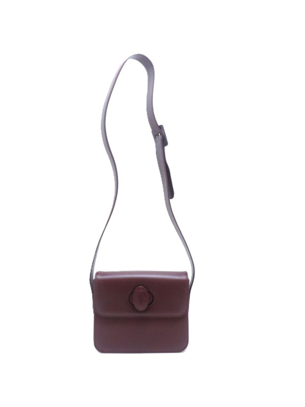 Cartier Must Line Leather Shoulder Bag Bordeaux